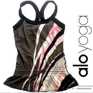 ⚫️ ALO Pink gray rare CoolFit Drawstring Tank Top XS​